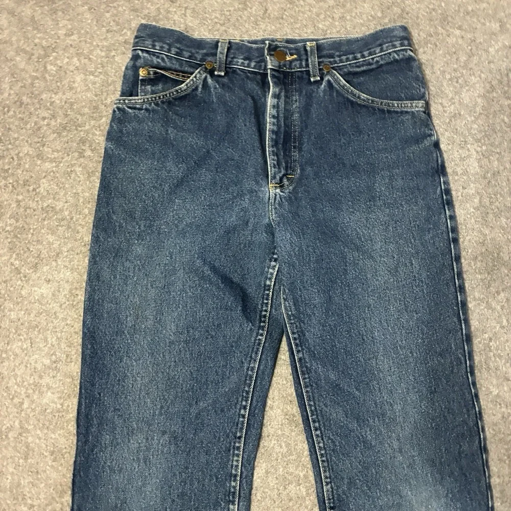 Vintage 70s Lee Riders Denim Jeans Men 28x30 Union Made In USA Talon 42 Bootcut